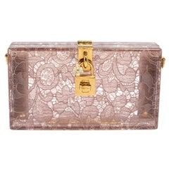 Used Dolce & Gabbana Pink Acrylic Lace Dolce Box Bag