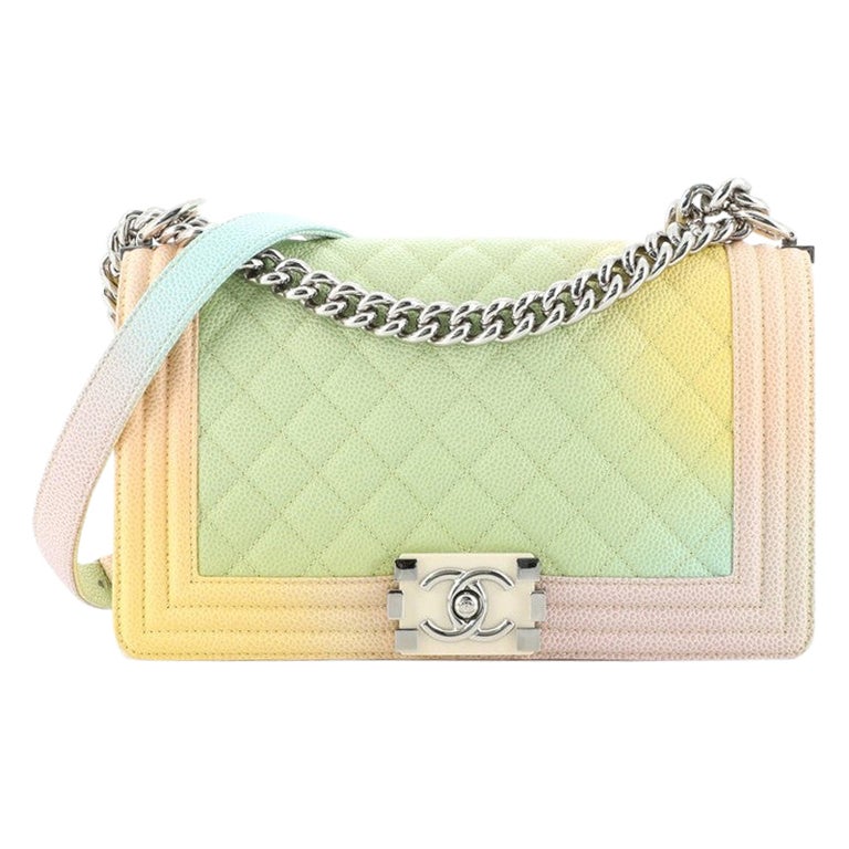 CHANEL Caviar Quilted Medium Boy Flap White 1256276