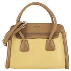 Prada Cuir Frame Convertible Tote City Calf with Saffiano Small