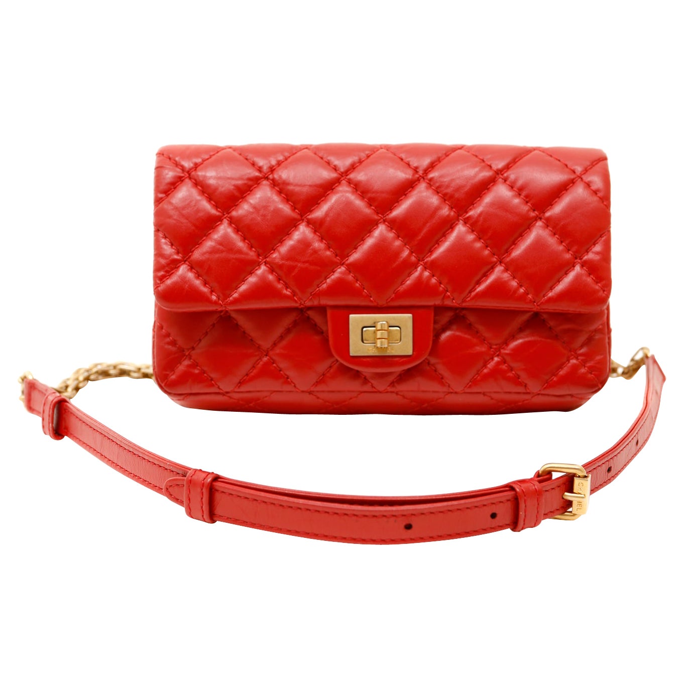 Chanel Red Aged Calfskin 2.55 Reissue Waist Bag