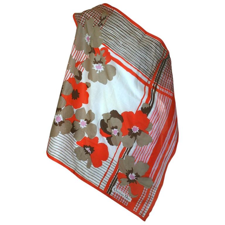 Christian Dior Floral Cotton Scarf For Sale at 1stDibs dior cotton scarf