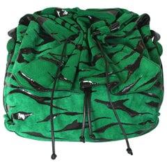 Bolso fruncido de ante verde Carlos Falchi