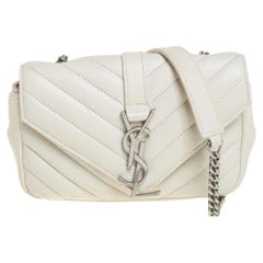 Saint Laurent Beige Leather Monogram Envelope Shoulder Bag at 1stDibs