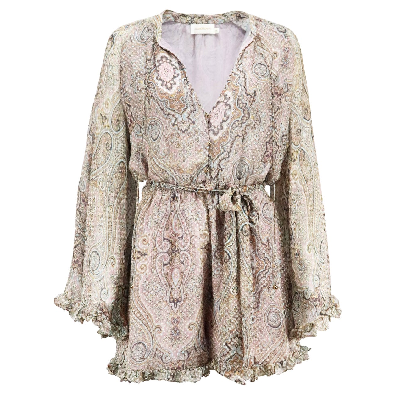 Zimmermann Master Adorn Floral Embroidered Striped Twill Mini Dress For ...
