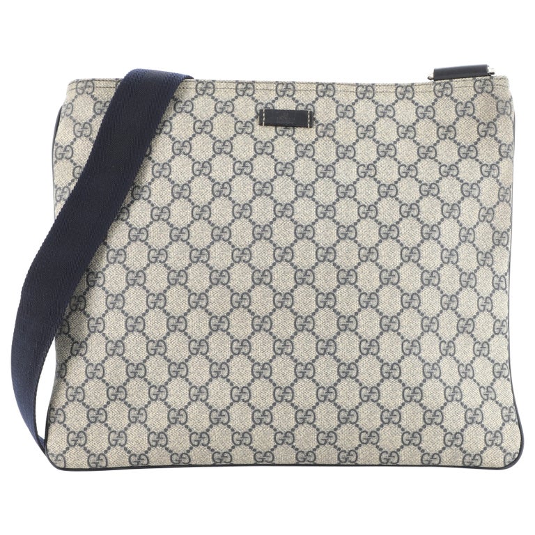 Gucci Zip Top Messenger Bag Gg Coated Canvas Large At 1stdibs