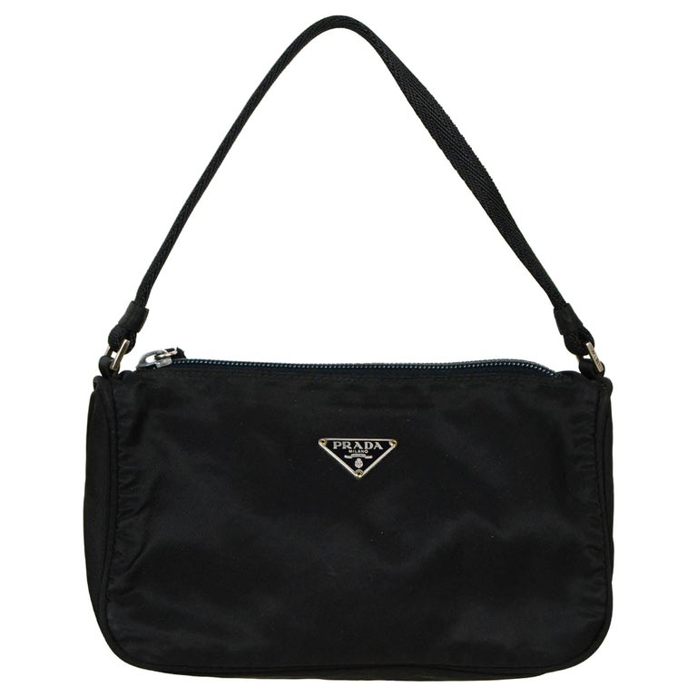 Prada Vintage Black Tessuto Nylon Baguette Bag at 1stDibs