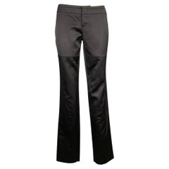 GUCCI by TOM FORD Size 2 Black Silk / Cotton Rhinestone Horse Bit Dress Pants