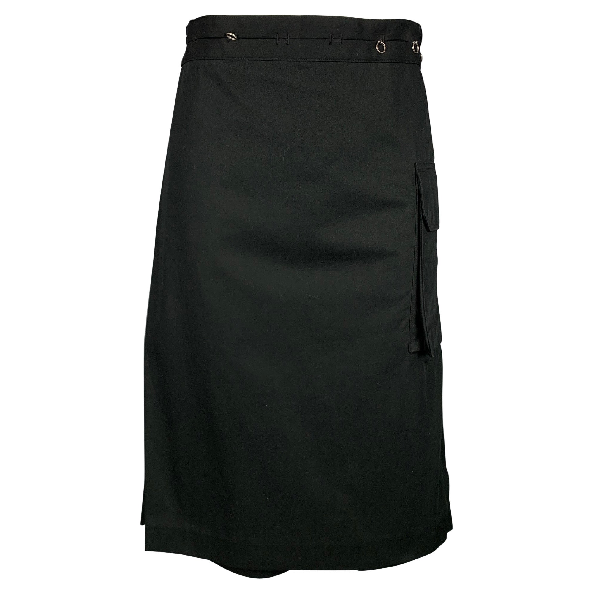 JEAN PAUL GAULTIER FEMME Size 8 Black Twill Cotton Skirt Panel Shorts