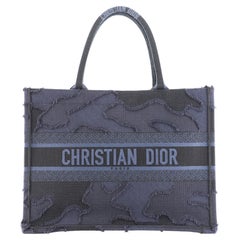 Christian Dior Book Tote Camouflage Embroidered Canvas Small