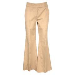 PRADA Size 2 Khaki Cotton Chino Wide Leg Casual Pants