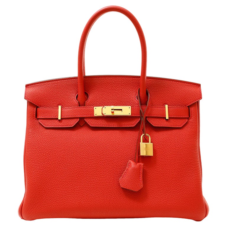 Hermès Cherry Red Togo 30 cm Birkin with Gold Hardware For Sale at ...