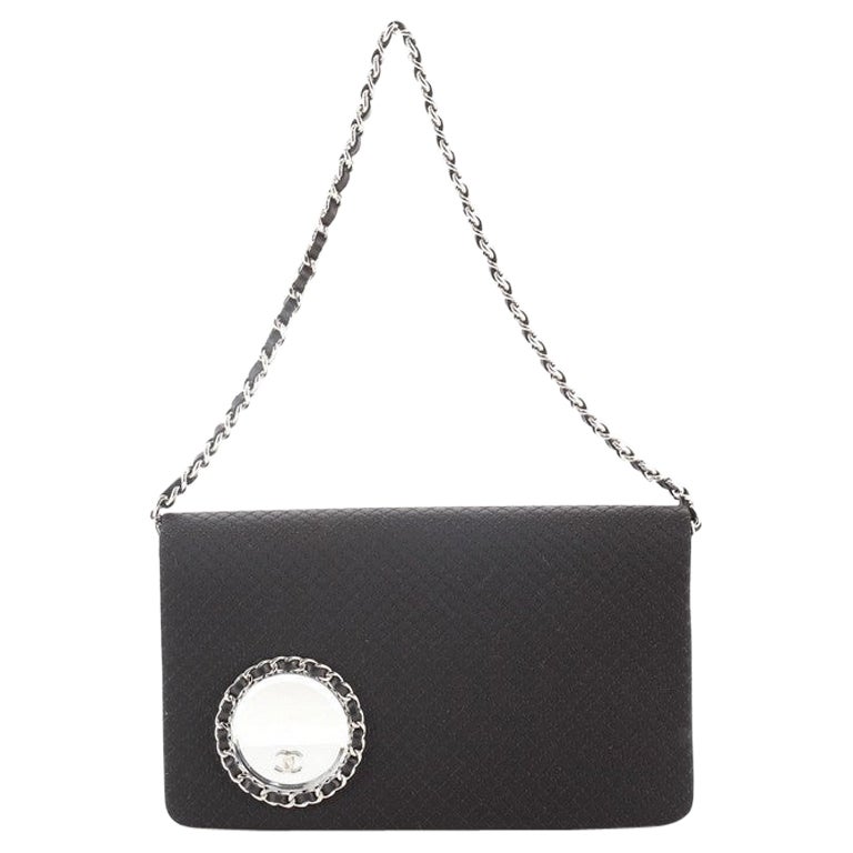 Vanity Flap Clutch on Chain Embellished Quilted Satin at 1stDibs