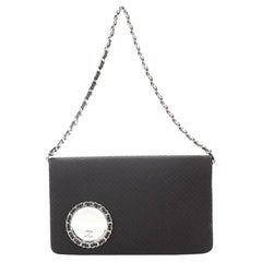 Vanity Flap Clutch on Chain Embellished Quilted Satin