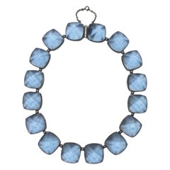 Baccarat Sterling and Crystal Cabochon Medici Necklace