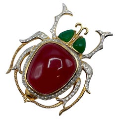 Vintage Valentino 1990s Large Scarab Brooch