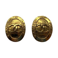Retro Chanel Gold Button Earrings from 1991, Season 28