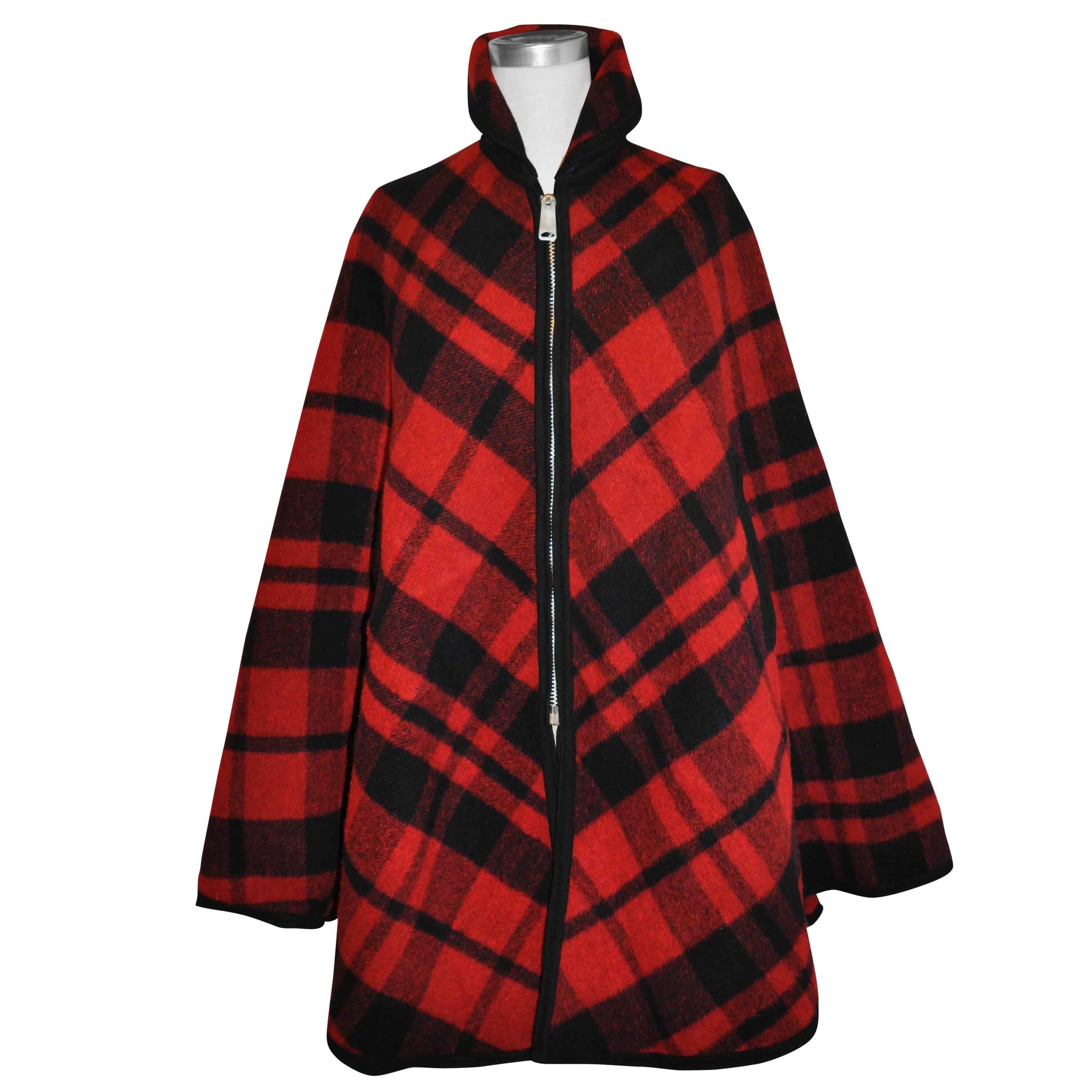 Pendleton Reversible Double-Faced Wool Plaid Poncho