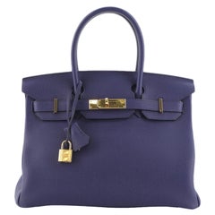 Birkin Handbag Bleu Encre Togo with Gold Hardware 30