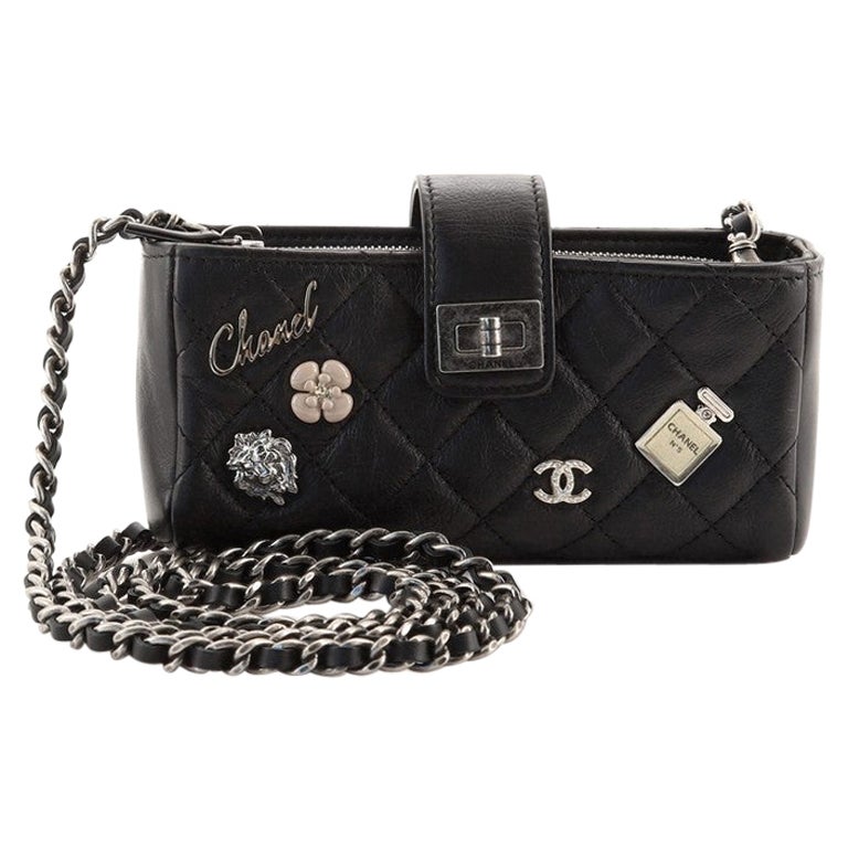 Black Quilted Aged Calfskin Lucky Charms Reissue 2.55 Double Flap Bag  Ruthenium Hardware, 2012