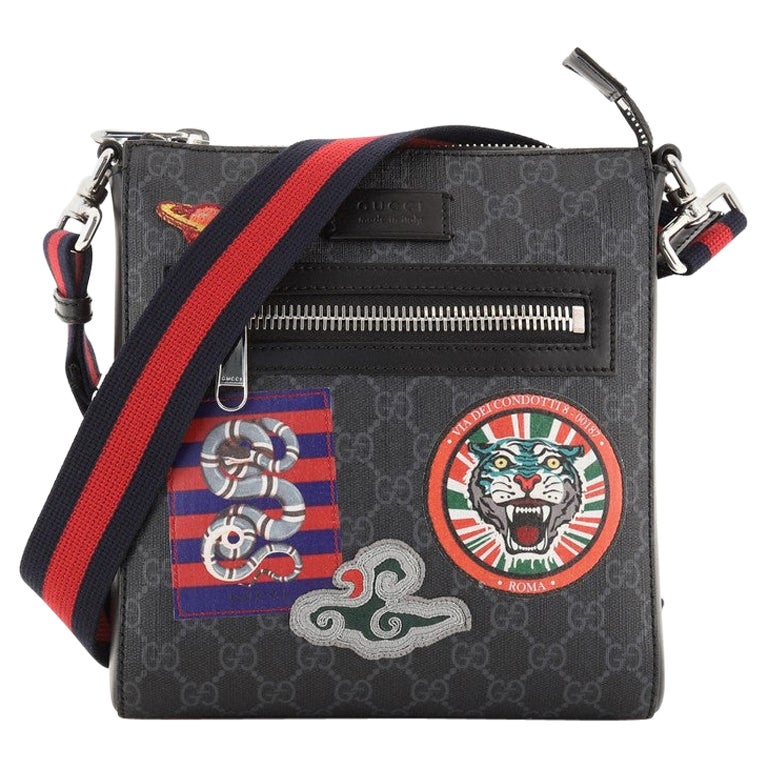 Night Courrier Zip Messenger GG Coated Canvas with Applique Small at 1stDibs
