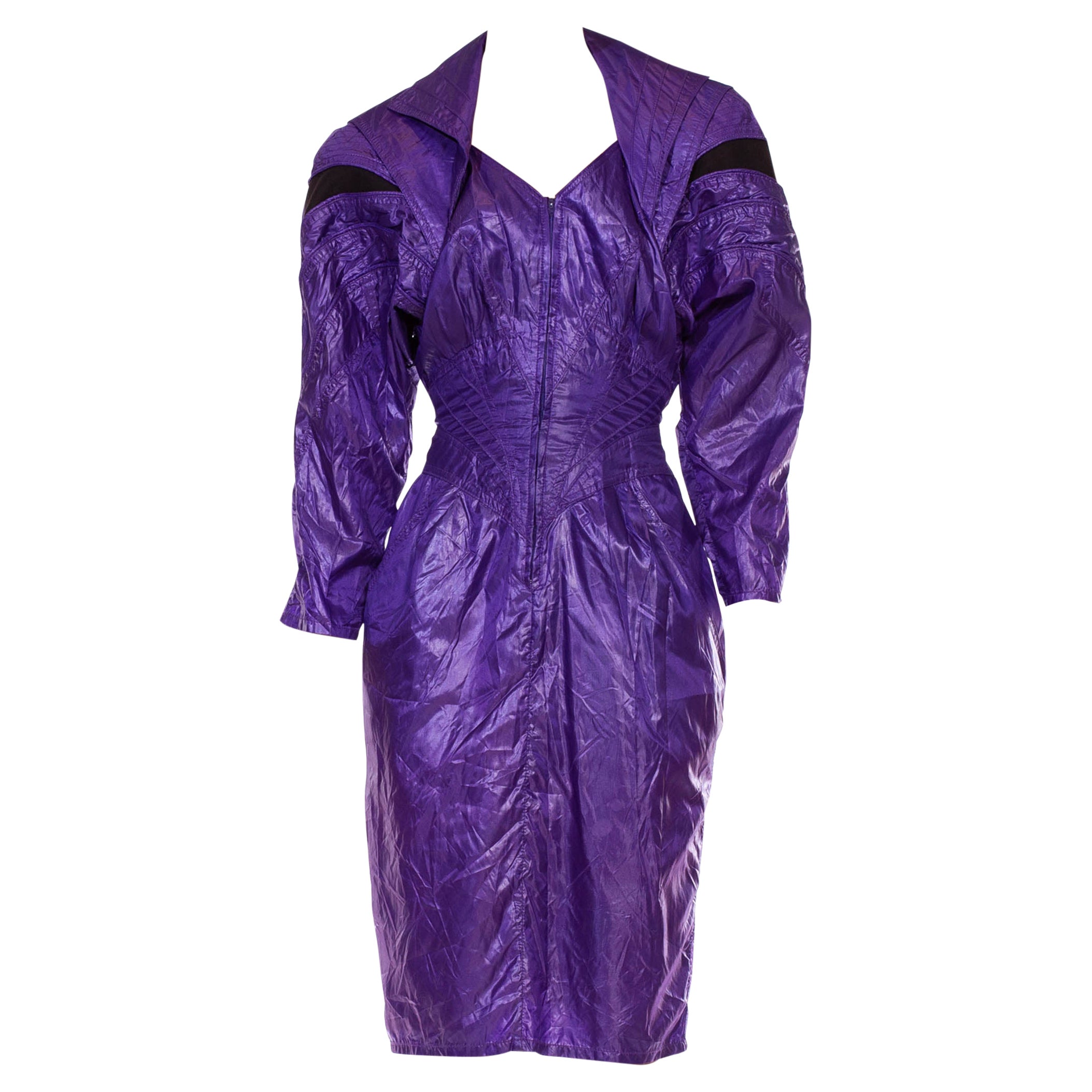 1980S Purple Nylon Parachute Dress