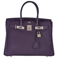 Hermes 30cm Birkin Raisin Togo Palladium Hardware JaneFinds