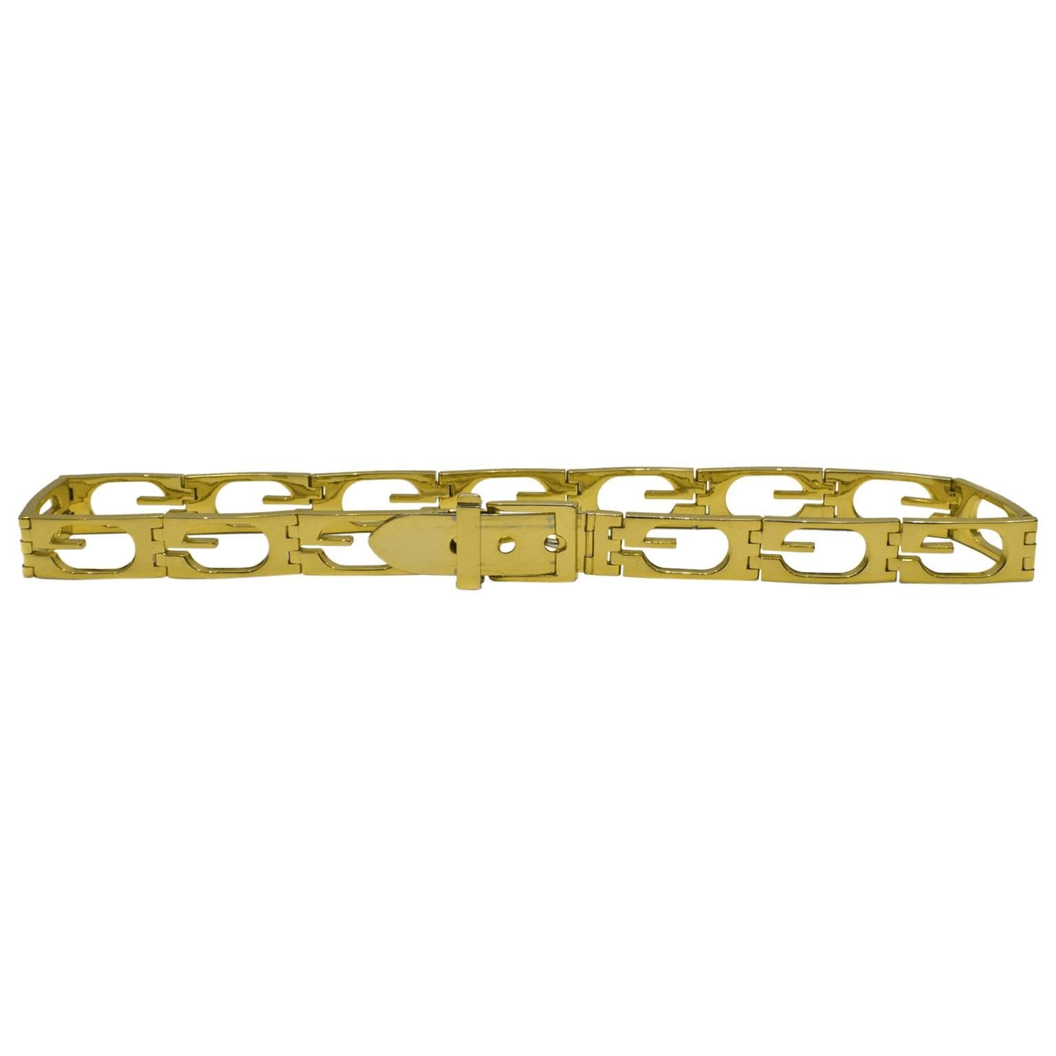 Gucci Goldplate G Metal Belt For Sale 