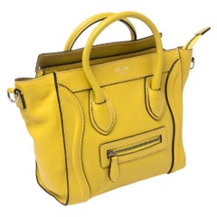 Céline Yellow Leather Nano Luggage Tote