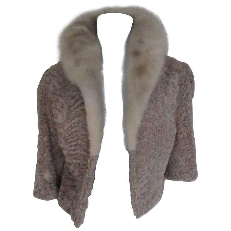 persian lamb jacket with mink fur collar at 1stdibs