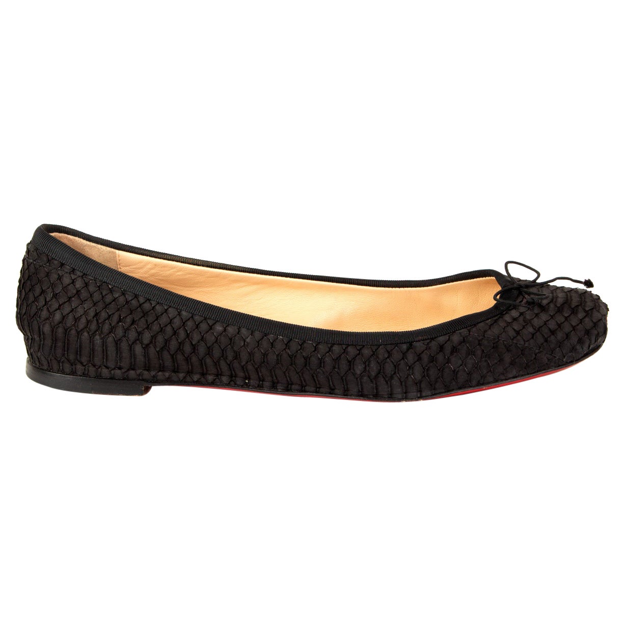 CHRISTIAN LOUBOUTIN dark brown python Rosella Ballet Flats Shoes 40 For Sale
