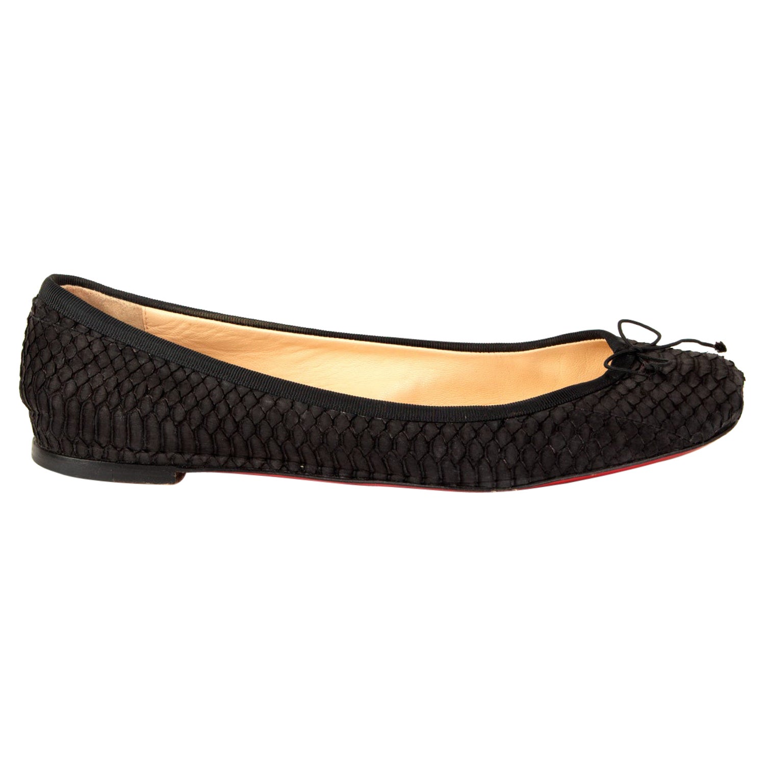CHRISTIAN LOUBOUTIN dark brown python Rosella Ballet Flats Shoes 40 For  Sale at 1stDibs