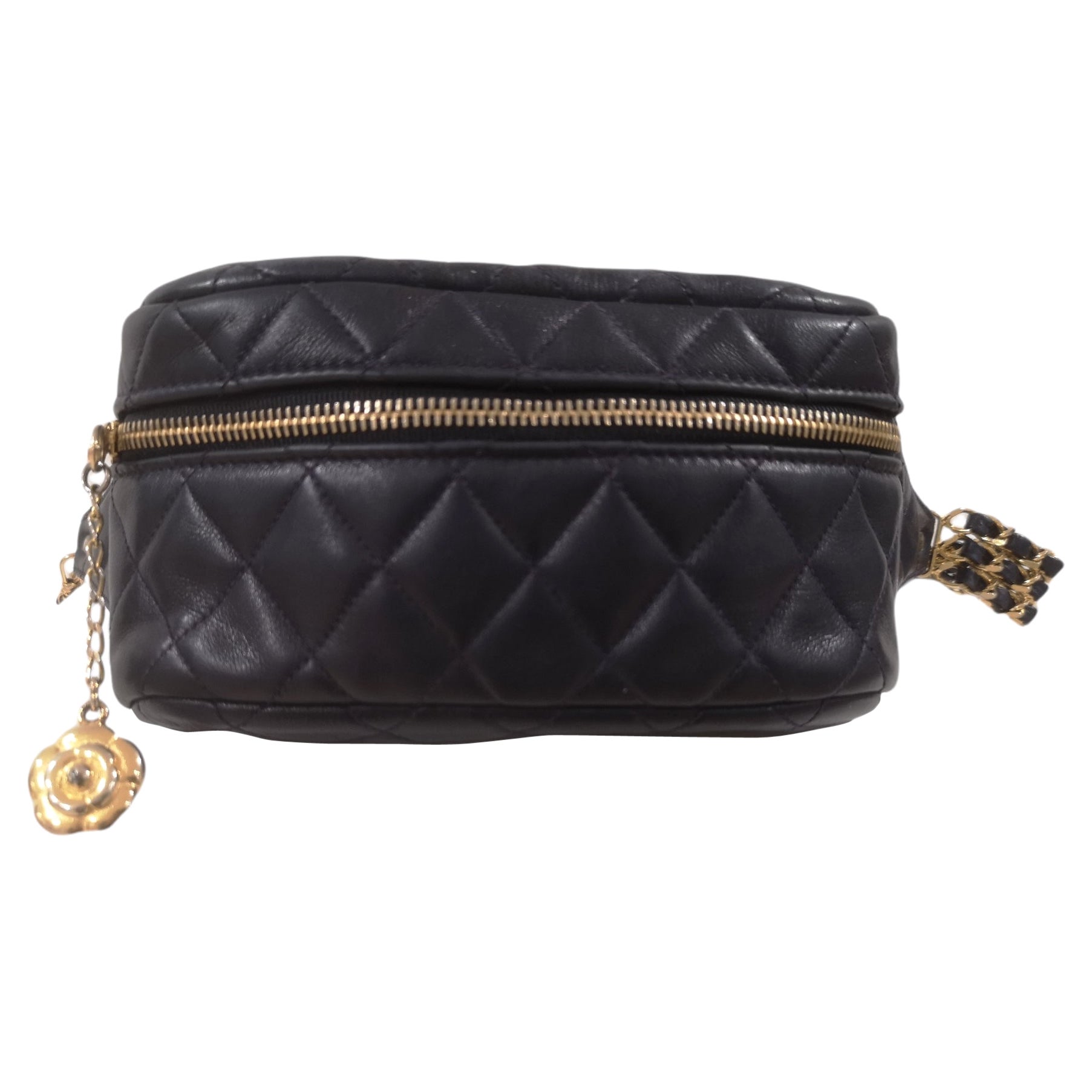 Chanel blue navy gold hardware fanny pack