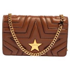 Stella McCartney Brown Faux Leather Stella Star Crossbody Bag
