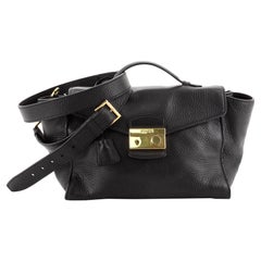 Prada Pushlock Convertible Top Handle Bag Vitello Daino Medium