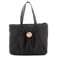 Fendi Front Drawstring Tote Bag Zucchino Canvas Large