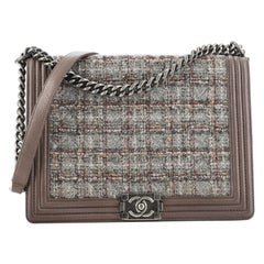 Chanel Boy Flap Bag Quilted Tweed Large