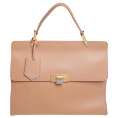 Balenciaga Beige Leather Le Dix Cartable Top Handle Bag