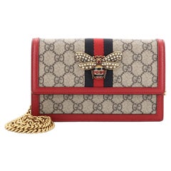 Gucci Queen Margaret Chain Wallet GG Coated Canvas Mini