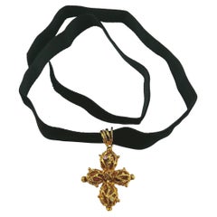 Christian Lacroix Vintage Encaged Cross Pendant