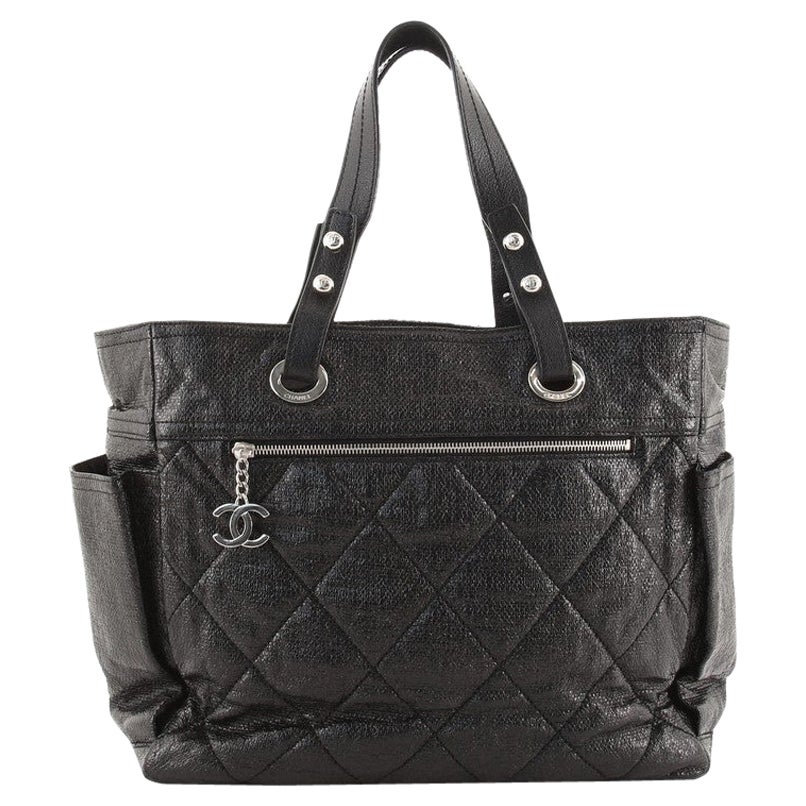 Chanel Aged Blue Quilted Leather Tote Bag at 1stDibs | chanel blue tote