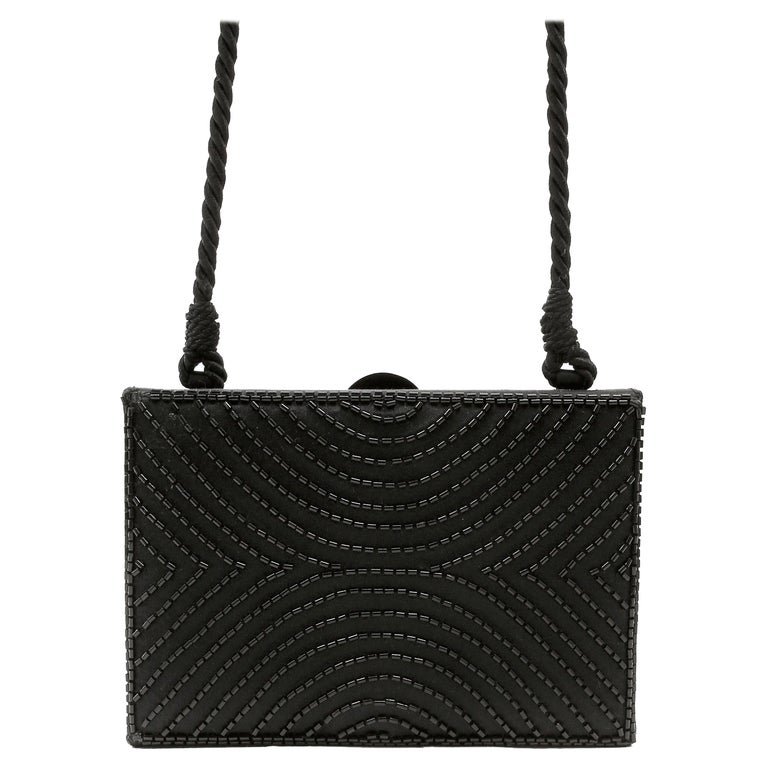 Black Beaded Bags - 112 For Sale on 1stDibs  bead bags design, black bead  bag, beaded bags for sale