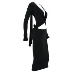 Vintage Tom Ford for Gucci Cut Out Jersey Black Cocktail Dress size M