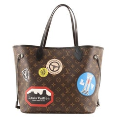 Louis Vuitton Neverfull NM Tote Bag Limited Edition World Tour Monogrammiertes Segeltuch MM