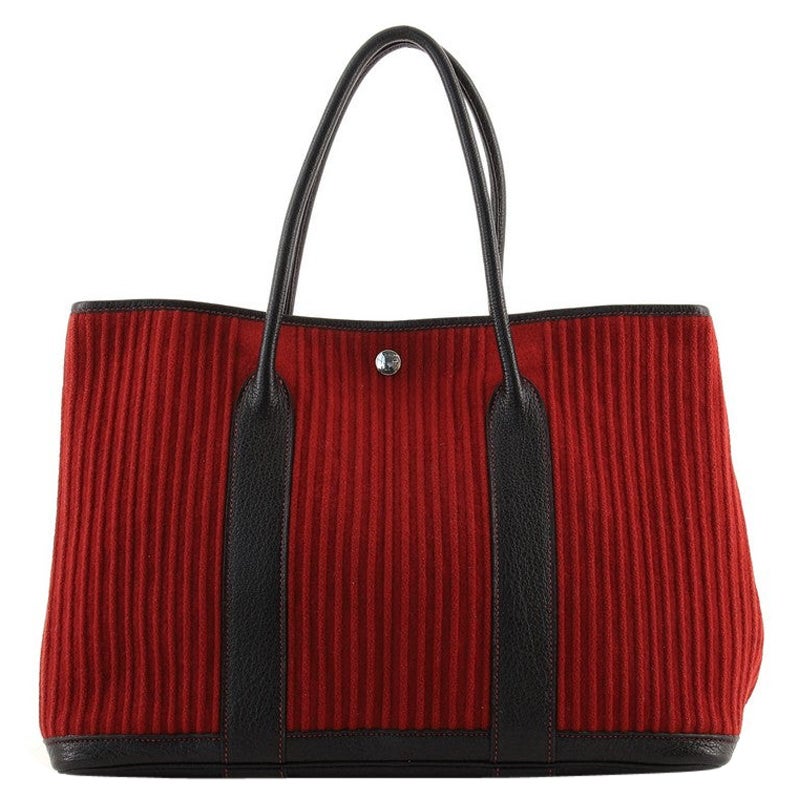 Hermes Garden Party Tote Ribbed Canvas and Leather 36