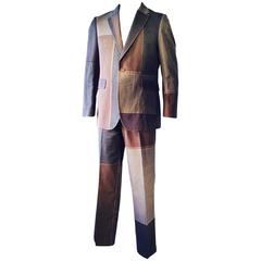 Vintage Gents Kenzo Patchwork Pinstripe Suit 1980s