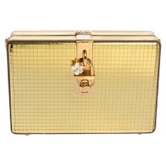 Dolce & Gabbana Metallic Gold Patent Leather Box Clutch