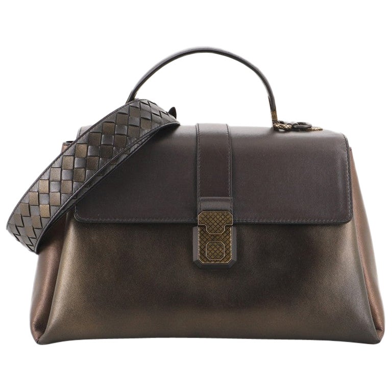 Bottega Veneta Piazza Top Handle Bag Leather with Intrecciato Detail ...