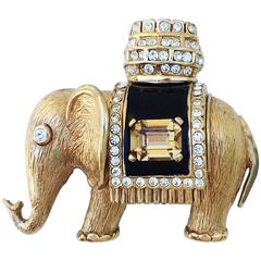 Vintage Ciner "Jeweled" Maharani Elephant Brooch 1970s