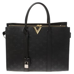 Louis Vuitton Black Cuir Plume Monogram Leather Very GM Bag