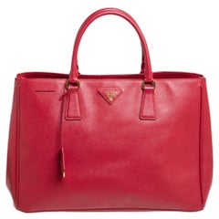 Prada Red Saffiano Lux Leather Large Gardener's Tote